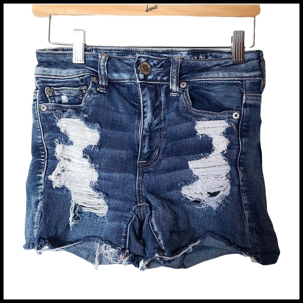 American Eagle Ne(x)t Level Distressed Pocket Shorts Hi Rise Shortie size 0
